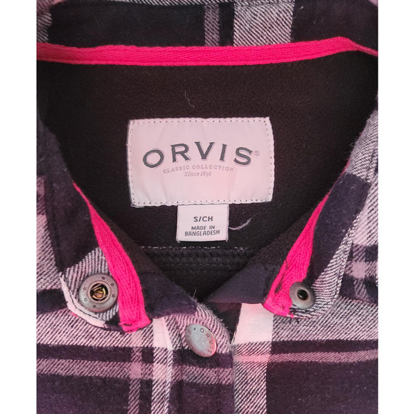 Orvis Black and Gray Flannel Fleeced Lined Shacket Small - Picture 3 of 7